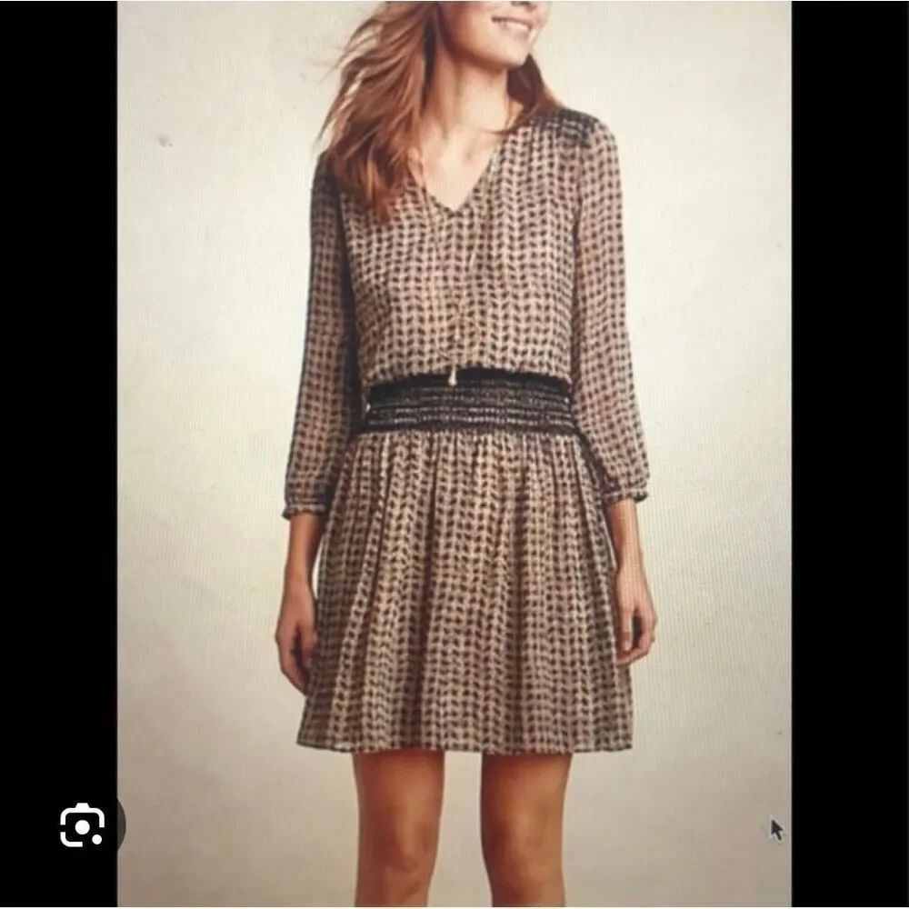 Anthropologie Vanessa Virginia Daytripper Smocked Dress Sz XS EUC